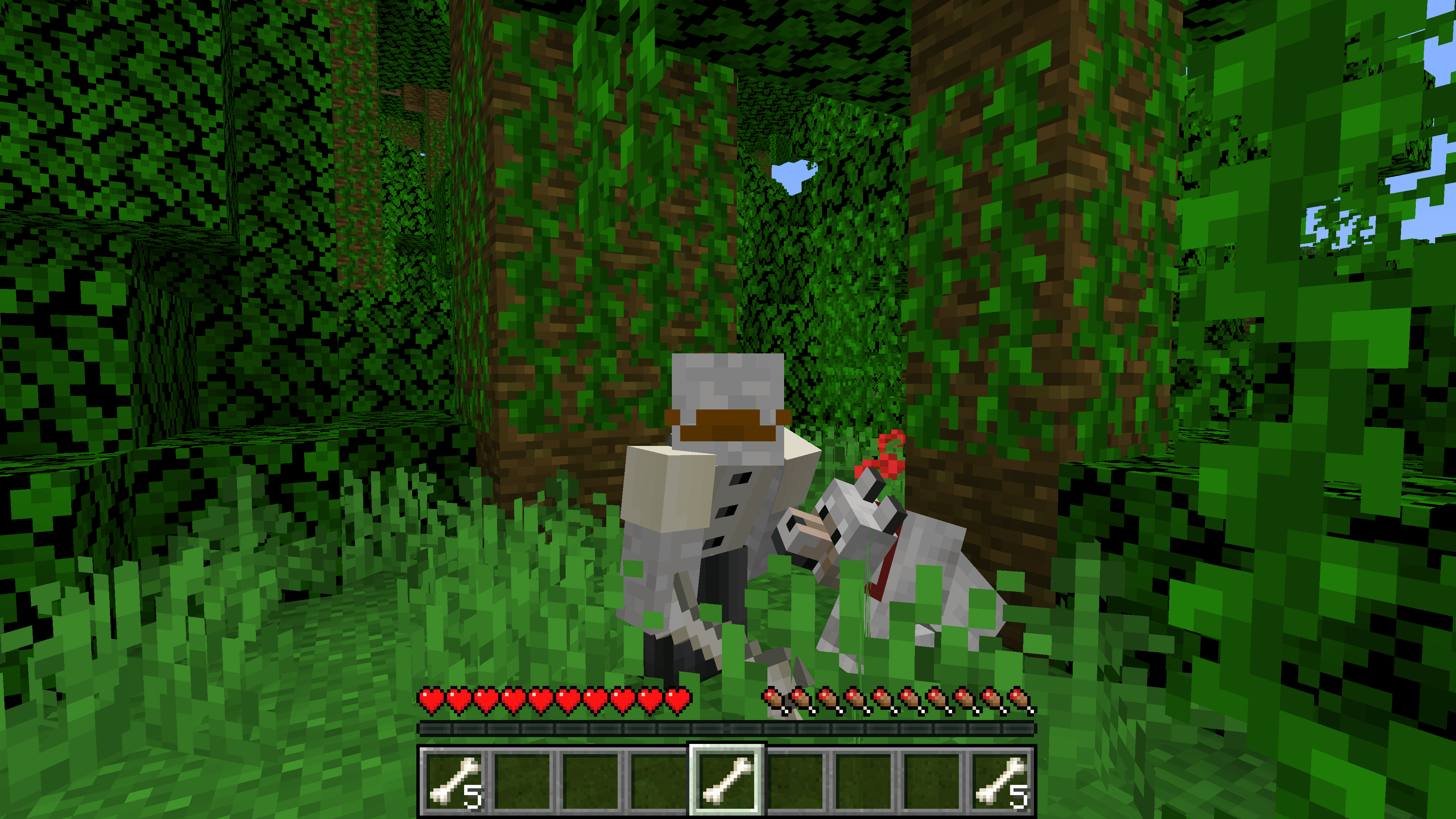 Altra foto di lupo addomesticato su Minecraft