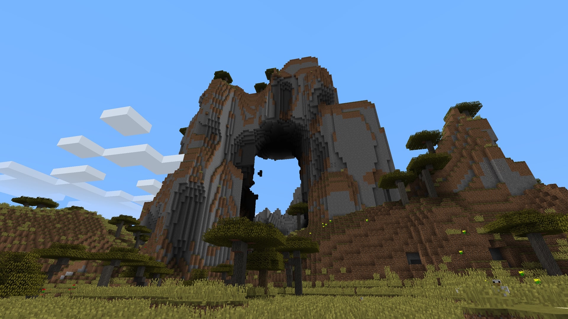 Secondo tra i semi (o seed, è uguale) migliori di Minecraft - arco montagna.