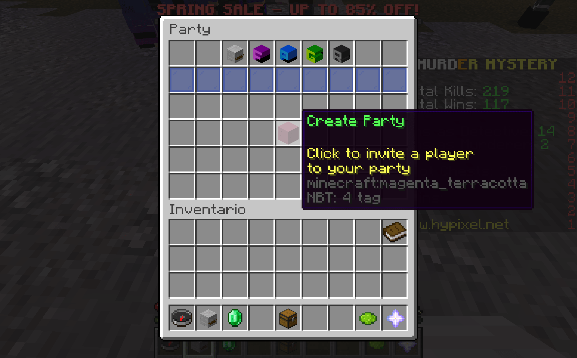 Vai su "Create Party". Ecco come fare un party in pochi passi su Hypixel. Ora devi invitare qualcuno.