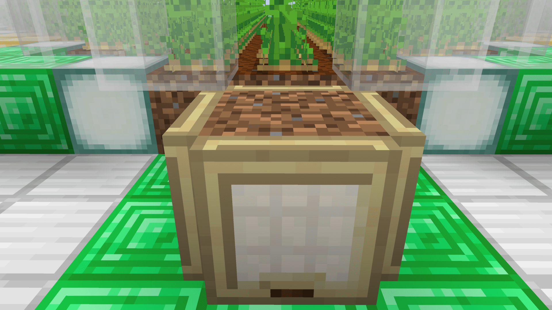Va rimosso poi il blocco di terra per far accoppiarci i villagers dentro. In Minecraft funziona così.