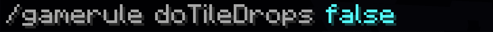 Eccolo. Questo è il comando per disattivare il drop di ogni blocco in Minecraft. Un semplice Gamerule.