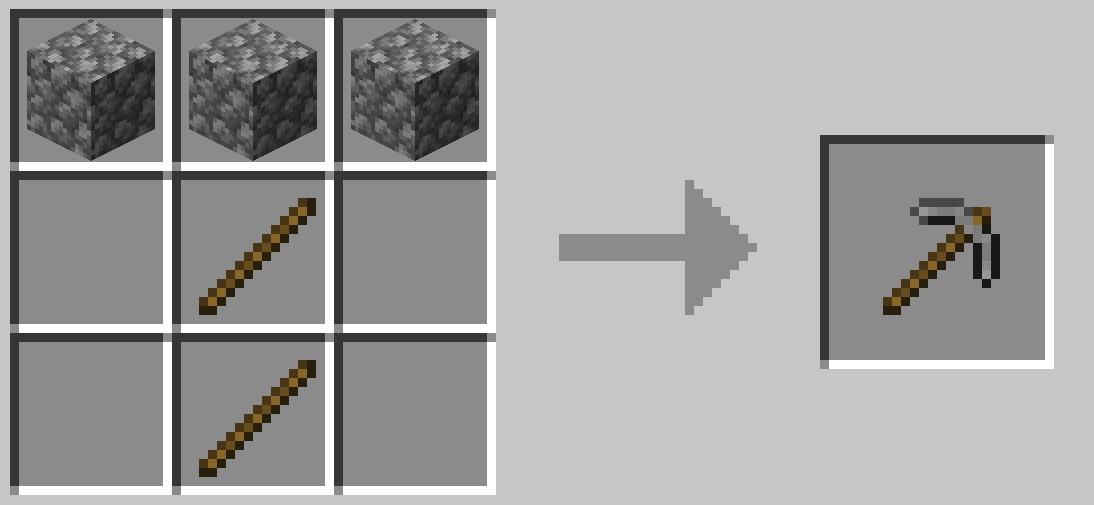Per craftare l'Incudine è necessario minare il ferro in Minecraft, che si ottiene solo con il piccone di pietra. Ottienine uno come nell'immagine.