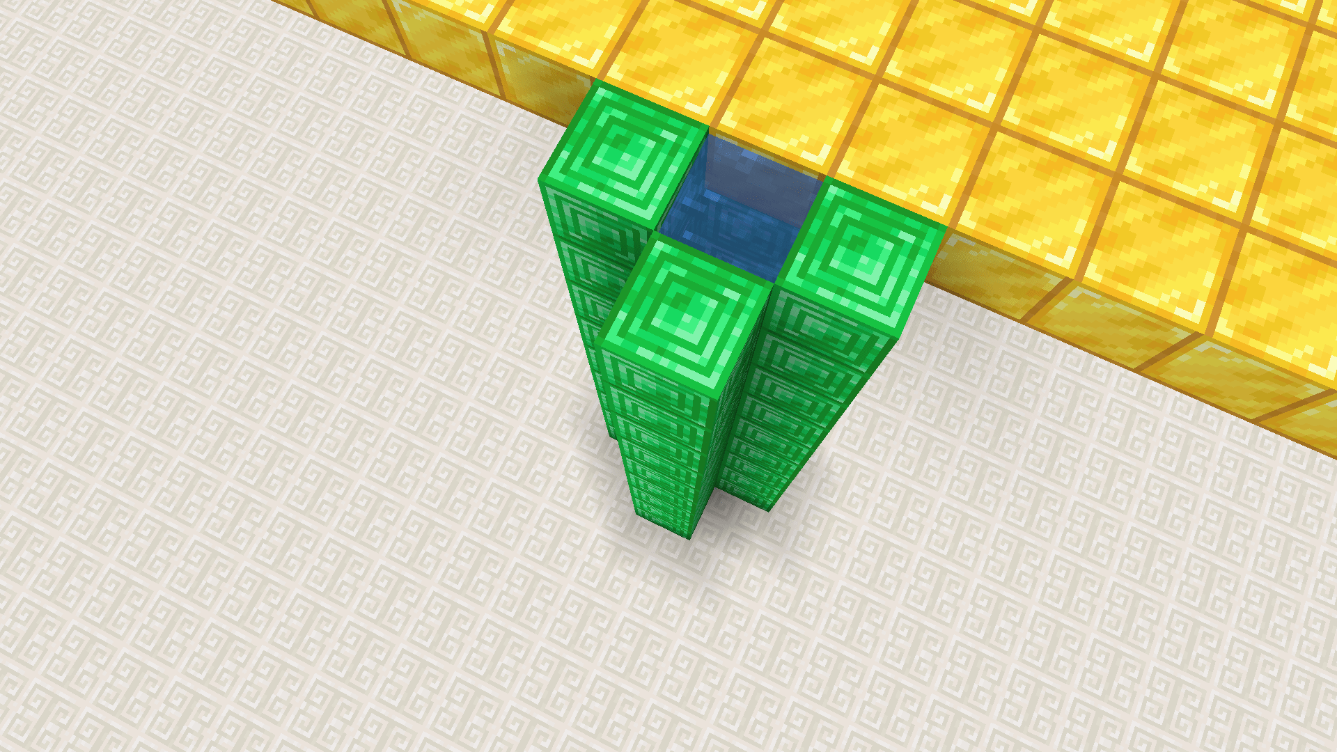 Step 2 - racchiudi l'acqua dell'ascensore di Minecraft in un tubo di blocchi.